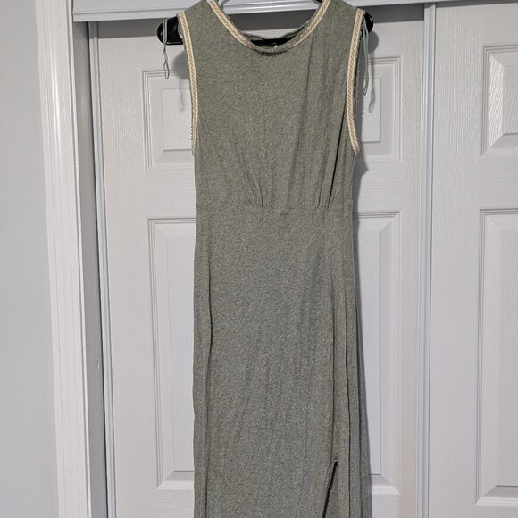 Free People Size Medium Sage Green Maxi Dress Open Back - Picture 1 of 5